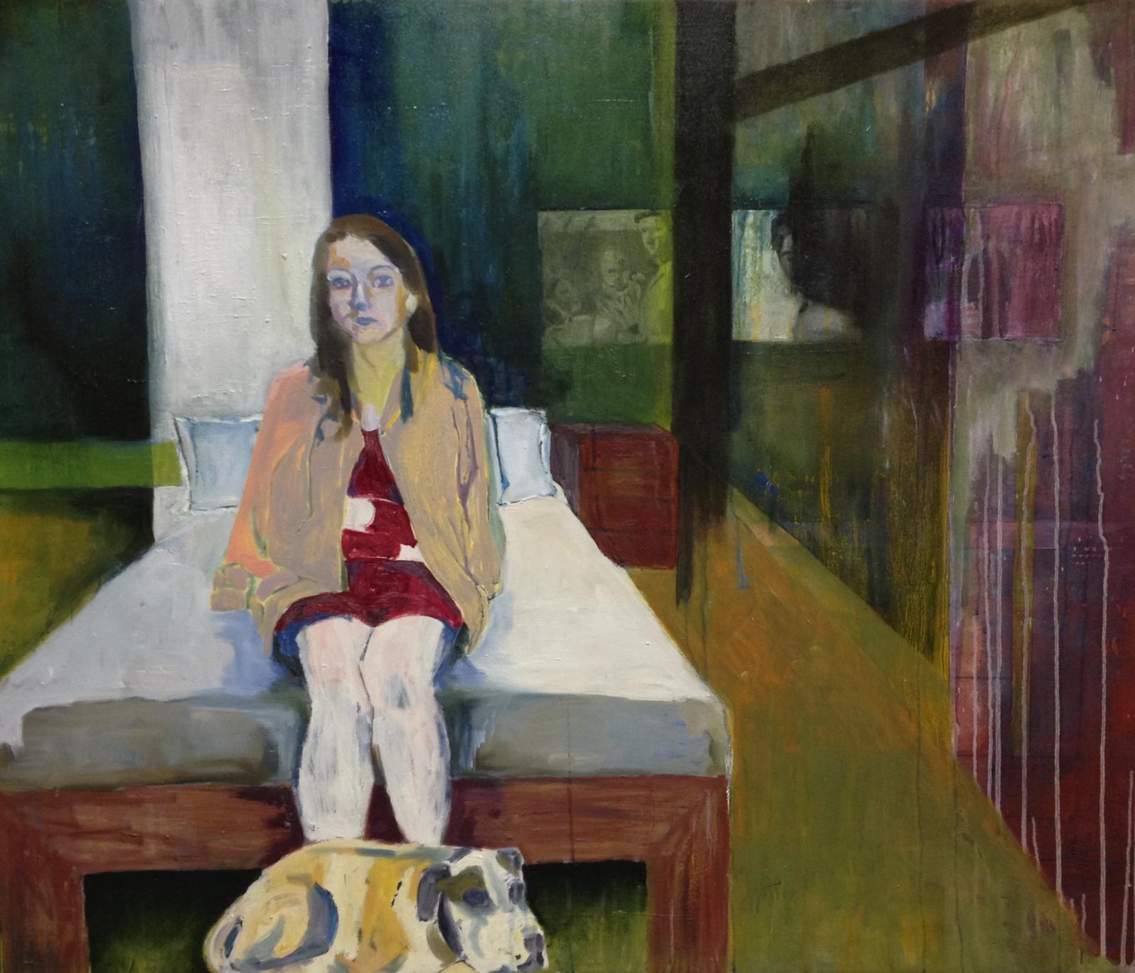 Girl On A Bed With Dog Degreeart Com The Original Online Art Gallery