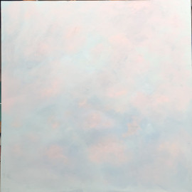 Abstract painting of pink clouds