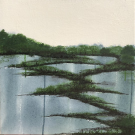 An abstracted landscape painting 