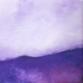 Purple abstracted landscape painting taken in bright sunlight