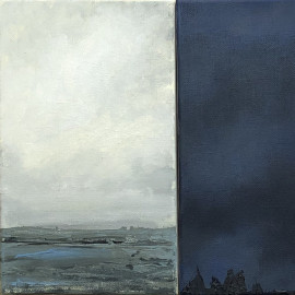 A diptych depicting two different landscapes 