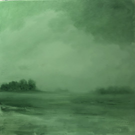 Abstracted landscape in green