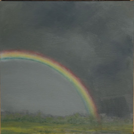 A painting of a rainbow