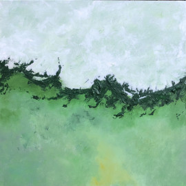 Green abstract painting 