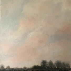 Landscape with pink clouds