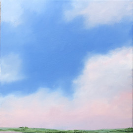 Pretty pink cloudscape painting 