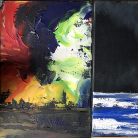 A diptych consisting of two small paintings 