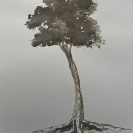 Safe Arbor 4 Watercolour and ink tree painting