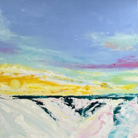 Unexpected Viewpoint Colourful abstract landscape painting