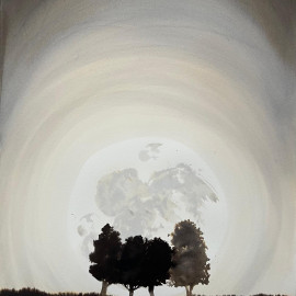 Moonshine 3 Ink and Watercolour moon and tree painting