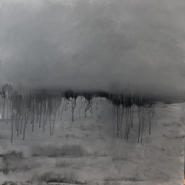 abstracted landscape in shades of grey